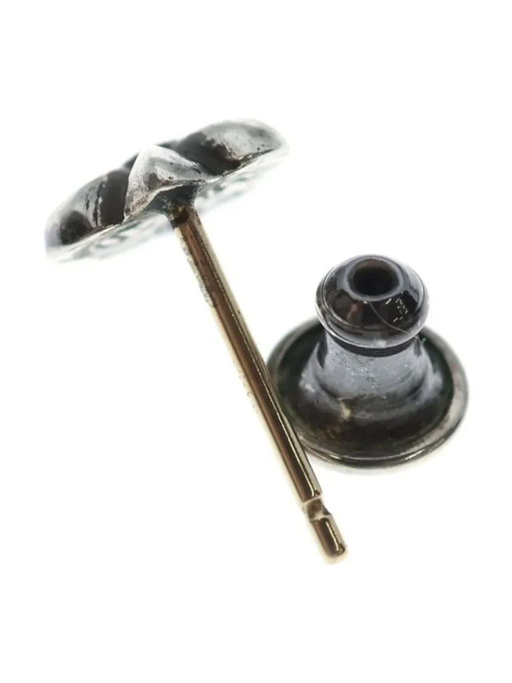 Chrome Hearts CO BS Flr BS Flare Stud Earrings Silver